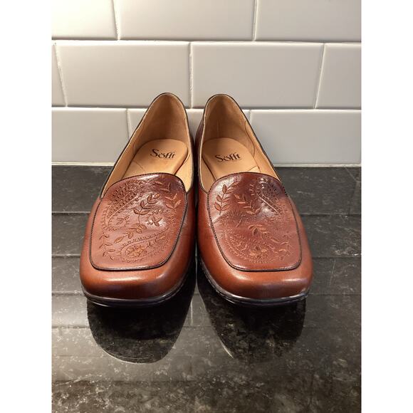 soft Women's embroidered leather loafer Hilllary color leaf women's us size 10W - Picture 4 of 11